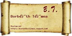 Borbáth Tímea névjegykártya