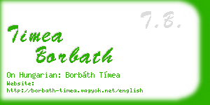 timea borbath business card