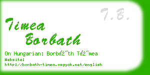 timea borbath business card